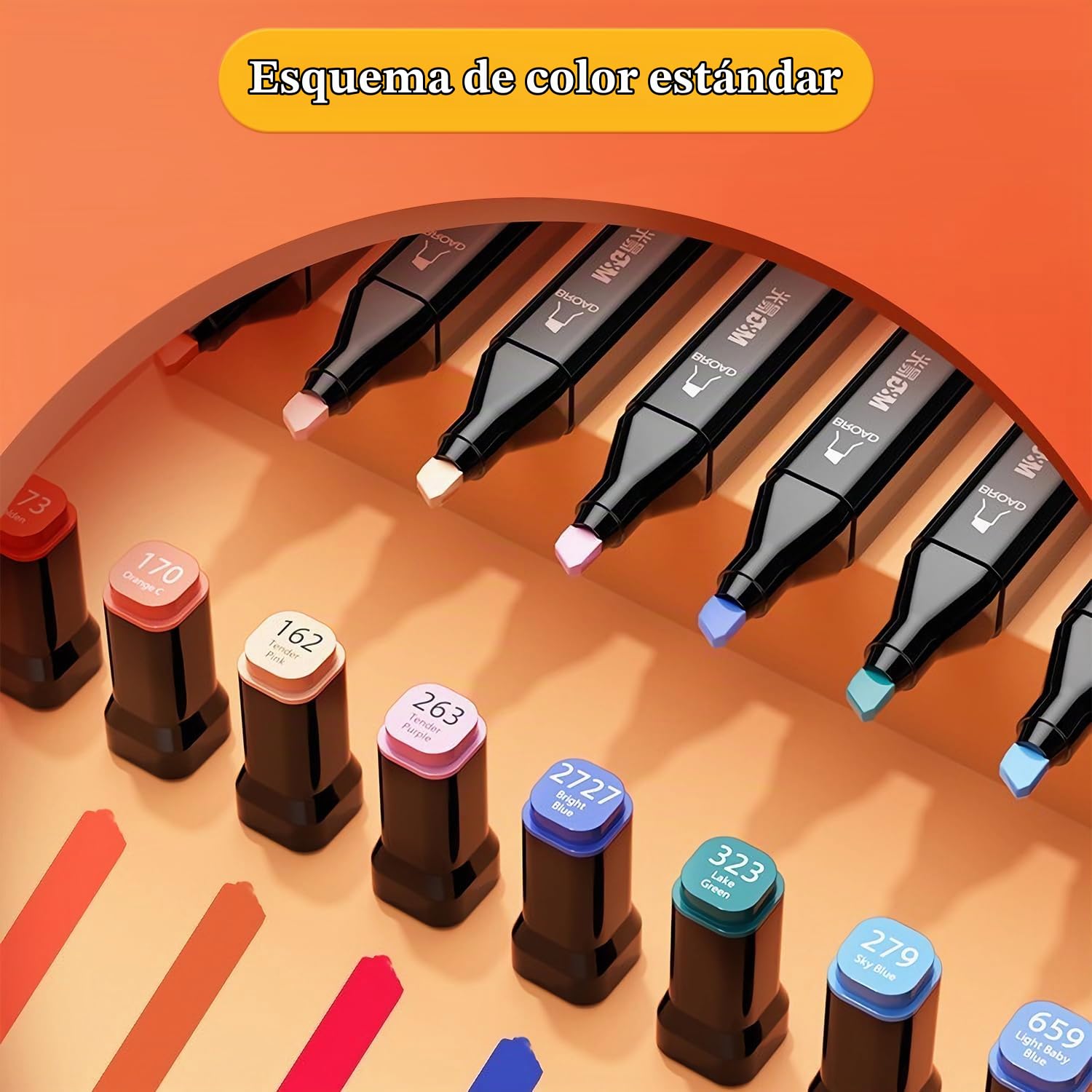Amazon.com: M&G Marcadores de arte con alcohol cincel y punta fina